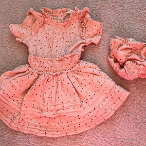 Pink & black polka dot dress